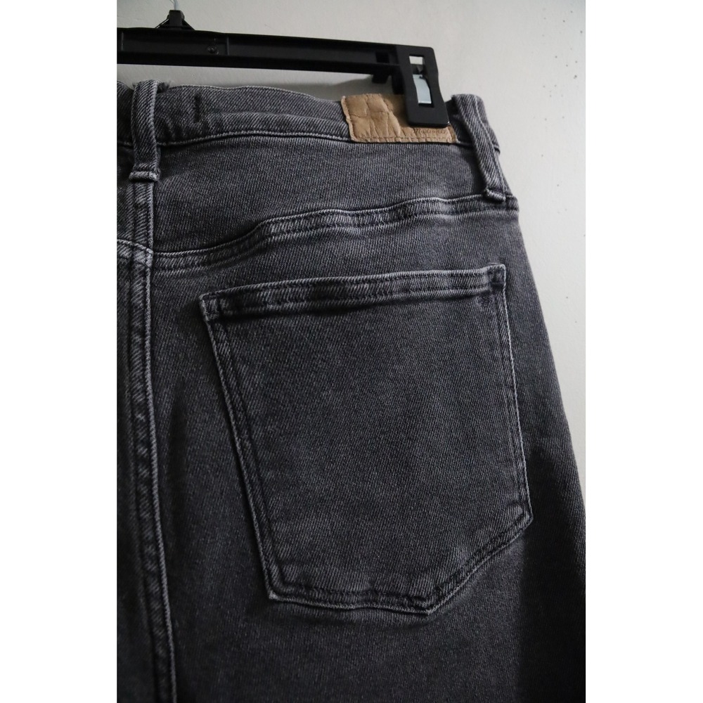 Madewell Cali Demi-Boot Jeans Faded Black Raw Hem High Rise Size 31 Slim Flare - Picture 4 of 5